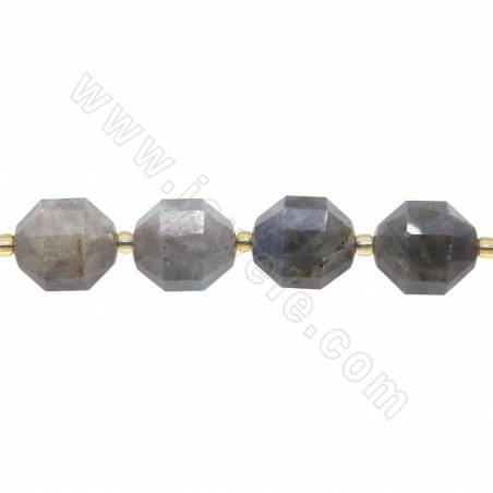 Collier de perles de labradorite naturelle à facettes taille 10x12mm trou 1.5mm 15~16"/cordeau
