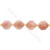 Collier de perles en pierre de lune orange naturelle à facettes taille 9x10mm trou 1.5mm 15~16"/cordeau
