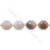 Perles d'agate naturelle du Botswana Taille à facettes 10x12mm Trou 1.5mm Environ 28 perles/corde 15~16"