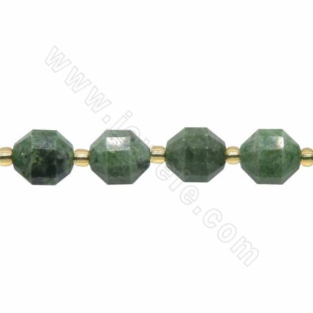 Perline di diopside verde naturale sfaccettate Dimensione 9x10mm Foro1.5mm Circa 32 perline/filo 15~16"