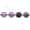 Natural Amethyst Beads Strand Faceted Prismatic Size 10x12mm Hole1.5mm About 28 Beads/Strand 15~16"