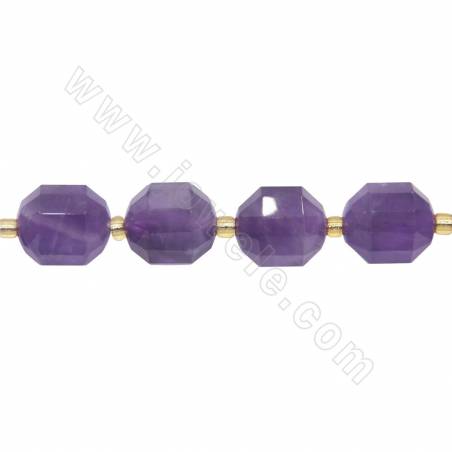 Бусины из натурального фиолетового нефрита прядь граненые размер 10x12 мм отверстие 1,5 мм около 28 бусин/прядь15~16"