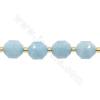 Natural Aquamarine Beads Strand Faceted Prismatic Size 9x10mm Hole 1.5mm About 32 Beads/Strand 15~16"