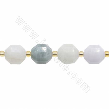 Natural Burma Jade Beads Strand Faceted Prismatic Size 9x10mm Hole1.5mm About 32 Beads/Strand 15~16"