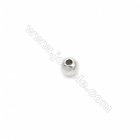Perles ronde en 304 acier inoxydable  couleur inox diamètre 4mm  trou 1.0mm 1000pcs/paquet