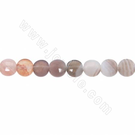 Perles d'agate naturelle du botswana à facettes rondes plates diamètre 4mm trou 0.8mm 15~16"/cordeau