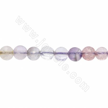 Natürliche Super 7 Erdbeerquarz Perlen Strang facettiert flach runden Durchmesser 4 mm Loch 0,8 mm 15 ~ 16 "/ Strang