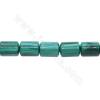 Collier de perles de malachite naturelle taille cylindre10x13mm trou 1.5 mm 15~16"/cordeau