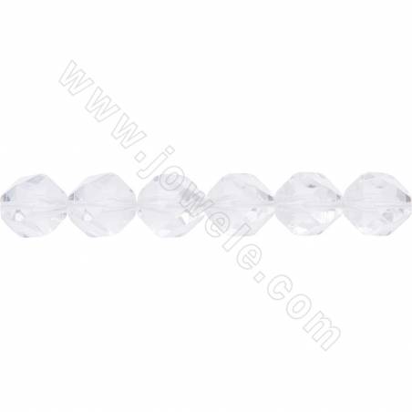 Natural rock crystal beads strand faceted star cut size 12x14mm hole 1.2mm 15~16"/strand