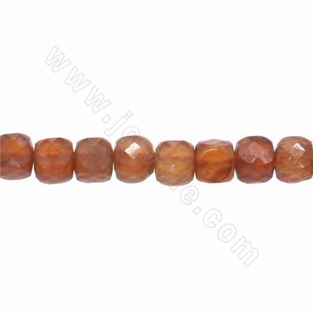 橙石榴石串珠 切角正方形 尺寸3.5x3.5毫米 孔徑0.8毫米 長度39-40厘米/條