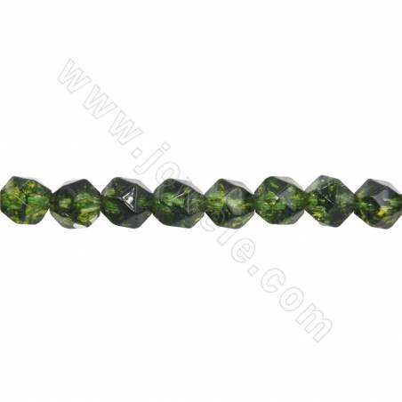Gefärbte grüne Quarzperlen Strang facettierte Sterngröße 7x7mm Loch 1,2 mm 15 ~ 16 "/ Strang