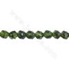 Collier de perles de quartz vertes facettées taille 7x7mm trou1.2mm 15~16"/cordeau