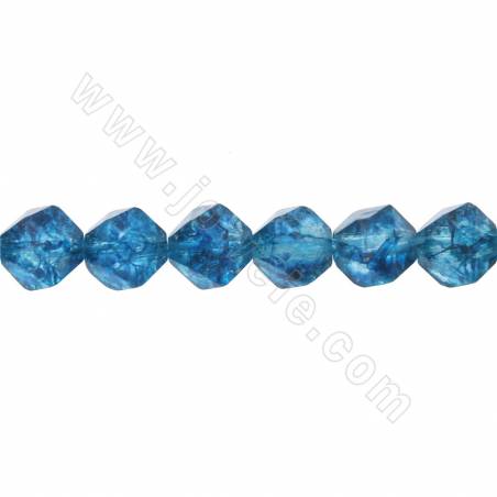 Perline di quarzo blu tinto filo sfaccettato dimensione stella 7x7mm Hole1.2mm 15~16"/Filo