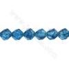 Collier de perles de quartz bleu teinté Taille de l'étoile à facettes 7x7mm Trou1.2mm 15~16"/coton