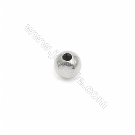 Perles ronde en 304 acier inoxydable  couleur inox diamètre 10mm  trou 3.0mm 500pcs/paquet