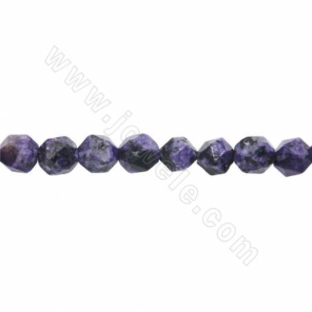 Natural charoite beads strand faceted star cut size 8x8mm hole 1.2mm 15~16"/strand