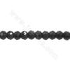 黑曜石串珠 切角算盤珠 尺寸3x4毫米 孔徑1.2毫米 長度39-40厘米/條