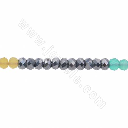 雜石串珠 切角算盤珠 尺寸3x4毫米 孔徑1.2毫米 長度39-40厘米/條