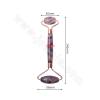 Natural gemstone double-head roller facial massager  alloy welding  rose gold plated length about145mm width 56mm x1piece