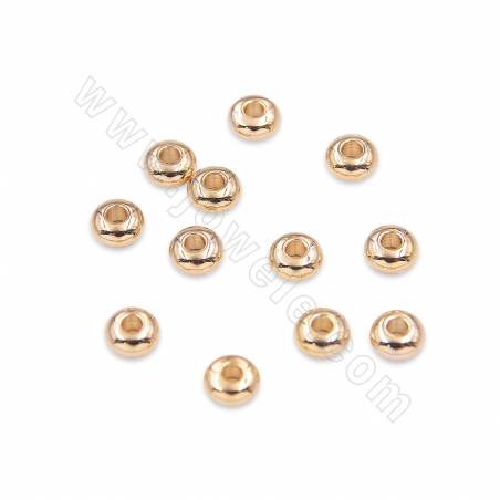 Brass Abacus Spacer Beads Real Gold Plated Size 2x5mm Hole 1.5mm 100pcs/Pack