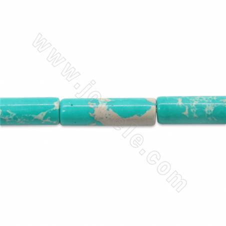 Collier de perles de Jaspe Impérial teinté multicolore Taille du cylindre 4x13mm Trou 1.2mm 28 perles/coton