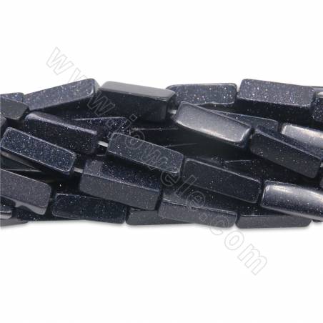 Synthesis blue goldstone beads strand rectangle size 5x13 mm  hole 1.2mm about 28 beads/strand