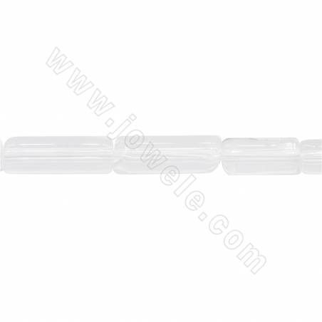 Synthese mehrfarbige Glasperlen Strang Zylinder Größe 5x13 mm Loch 1,2 mm ca. 28 Perlen / Strang