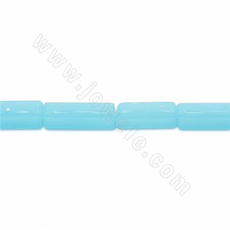 Synthèse de perles de verre multicolores en forme de rectangle taille 4x13 mm trou 1.2 mm environ 28 perles/brin