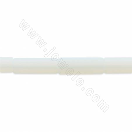 Synthese mehrfarbige matte Glasperlen Strangzylinder 5x13 mm Loch 1,2 mm ca. 28 Perlen / Strang