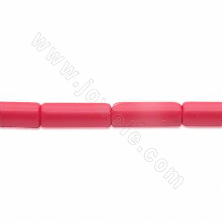 Synthesis multi- color matte glass beads strand  cylinder 5x13 mm hole 1.2 mm about 28 beads/strand