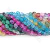 Dyed striped agate beads strand faceted flat round diameter 6 mm hole 1.2 mm about 56 beads/strand 39-40cm