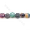 Collier de perles d'agate teintées et rayées, facettes plates et rondes, diamètre 6 mm, trou 1.2 mm, environ 56 perles par colli