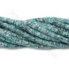 Collier de perles de jaspe teinté kiwi/sésame taille cylindrique 4x2 mm trou 1.2 mm environ 170 perles /coton