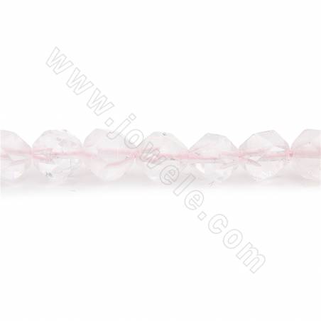 Grânulos Quartzo rosa Natural, Estrela Facetado, Tamanho 5x5mm, Orifício 1.2mm, Comprimento 15~16"/pç.