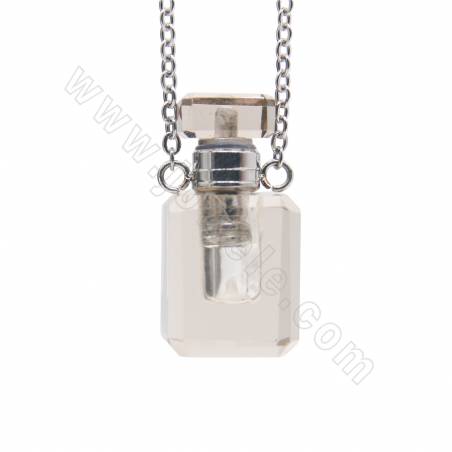 Natural Gemstone Perfume Bottle Necklace Length 48cm Size 10×20mm Capacity about 1ml ×1Piece