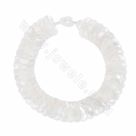 Ожерелье из натуральных белых раковин длина 46 см ширина 19-30 мм x1шт