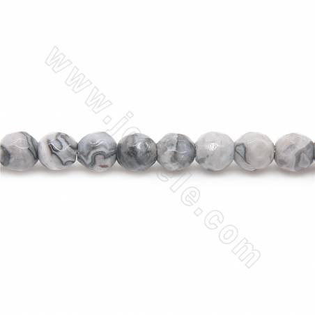 Collier de perles en pierre naturelle de carte à facettes rondes diamètre 4mm trou 1.2 mm 15''-16''/cordeau