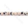 Rangée de perles en jaspe dalmatien naturel à facettes rondes, diamètre 4mm, trou 1.2mm 15''-16''/rangée