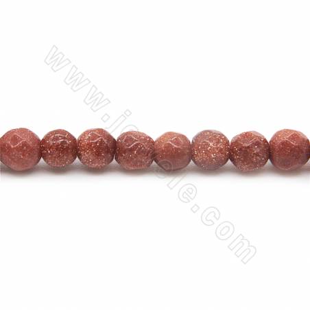 Synthesis Goldstone Faceted Round 4mm Hole1.2mm 39-40cm/Strand
