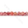 Collier de perles d'agate teintées, mattes et altérées, rondes, diamètre 4 mm, trou 1,2 mm, environ 86 perles par collier