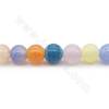 Collier de perles d'agate teintées, mattes, météorisées, rondes, diamètre 6mm, trou 1.2mm, environ 65 perles par collier