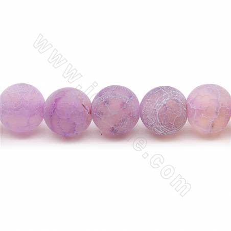 Collier de perles d'agate teintées, mattes et altérées, rondes, diamètre 8 mm, trou 1,2 mm, environ 45 perles par collier