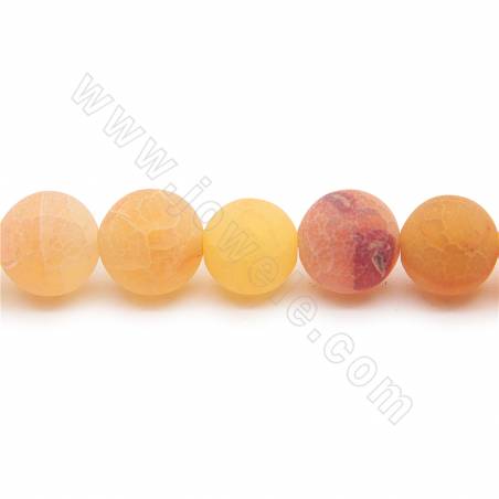Collier de perles d'agate teintées, mattes et altérées, rondes, diamètre 8 mm, trou 1,2 mm, environ 45 perles par collier