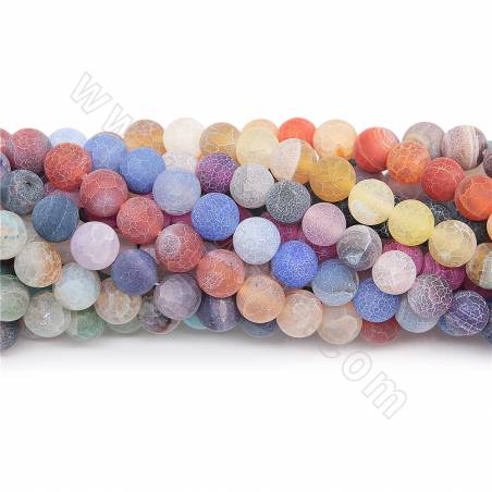 Fili di perline di agata tinta opaca e atmosferica diametro rotondo 10 mm foro 1,2 mm circa 38 perline/filamento