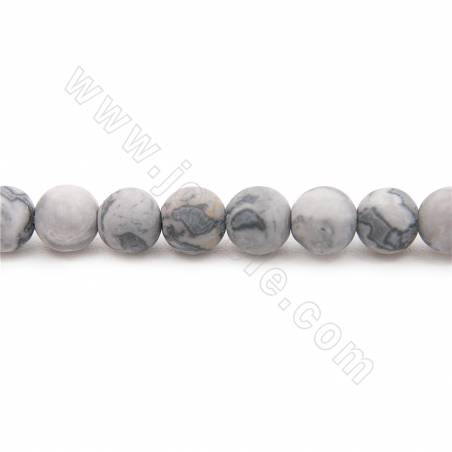 Perles en pierre de carte naturelle matte cordon rond diamètre 4mm trou 1.2mm 15~16''/cordeau