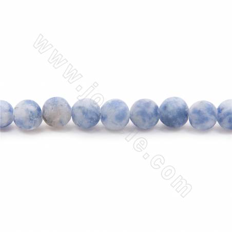 Grânulos Branco Ponto Azul veias Sodalita Natural, Redondo, Diâmetro 4mm, Orifício 1.2 mm, Comprimento 15~16"/pç.