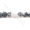 Perles de jaspe zébré naturel noir et blanc en collier rond diamètre 6mm trou 1.2mm environ 65 perles/collier