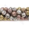 Electroplated lava stone beads strand round diameter 4-10mm hole 1.2mm 15~16''/strand