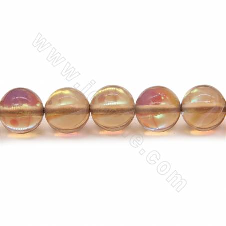 Perles de pierre de lune synthétisées, collier rond diamètre 6-10mm trou 1.2mm 15~16''/cordeau