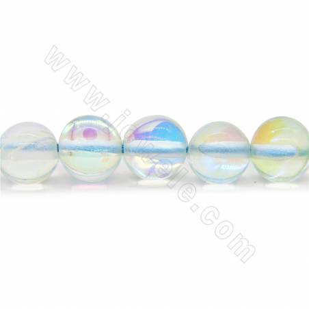 Synthesis moonstone beads strand round diameter 6-10mm hole 1.2mm 15~16''/strand